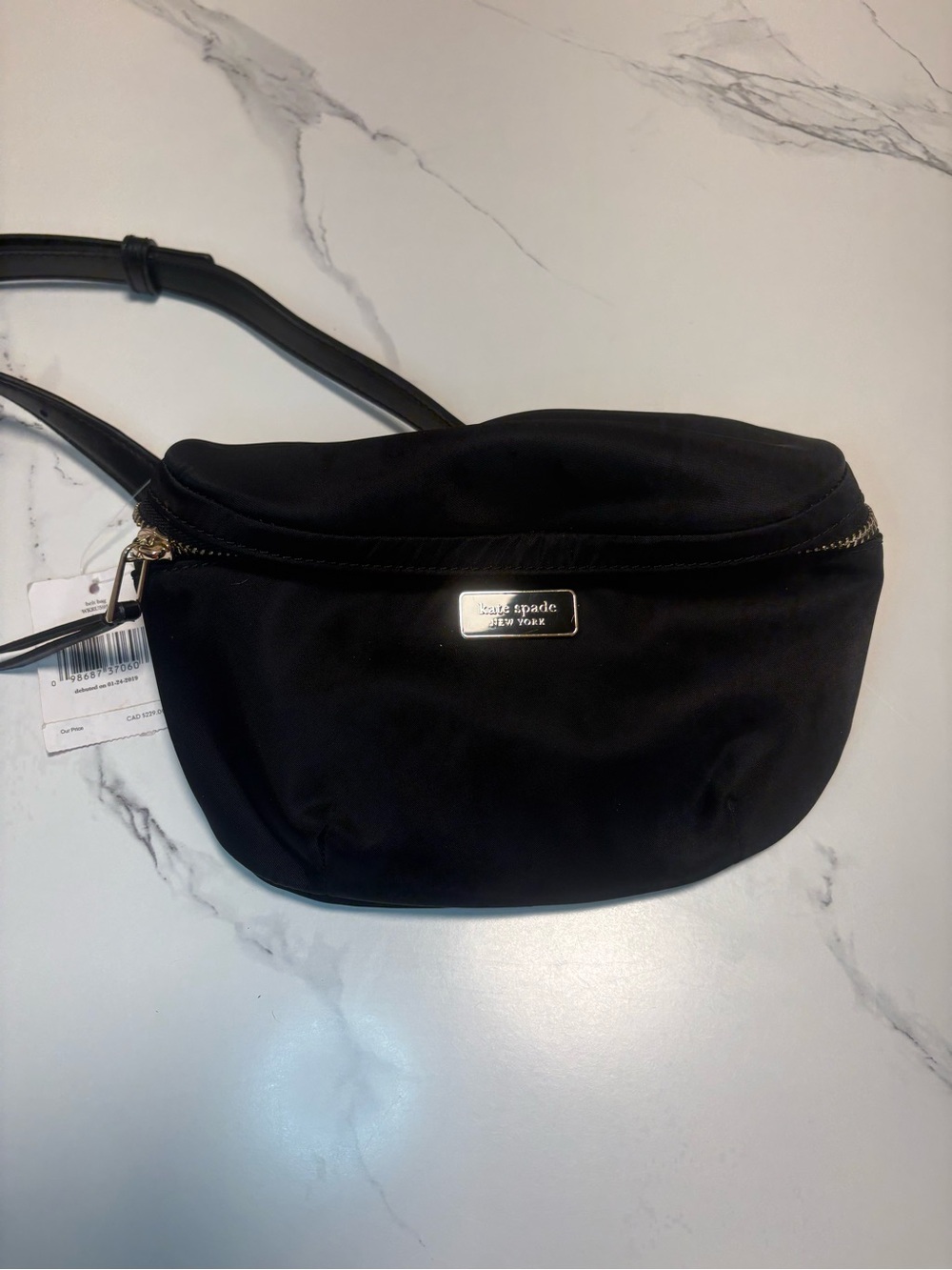 kate spade Black Interior Nylon Crossbody with Gold Hardware
